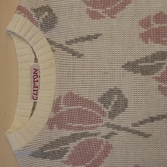 EUC 1970s Clifton Place Knits Floral Cottagecore Crewneck Sweater - Picture 3 of 14